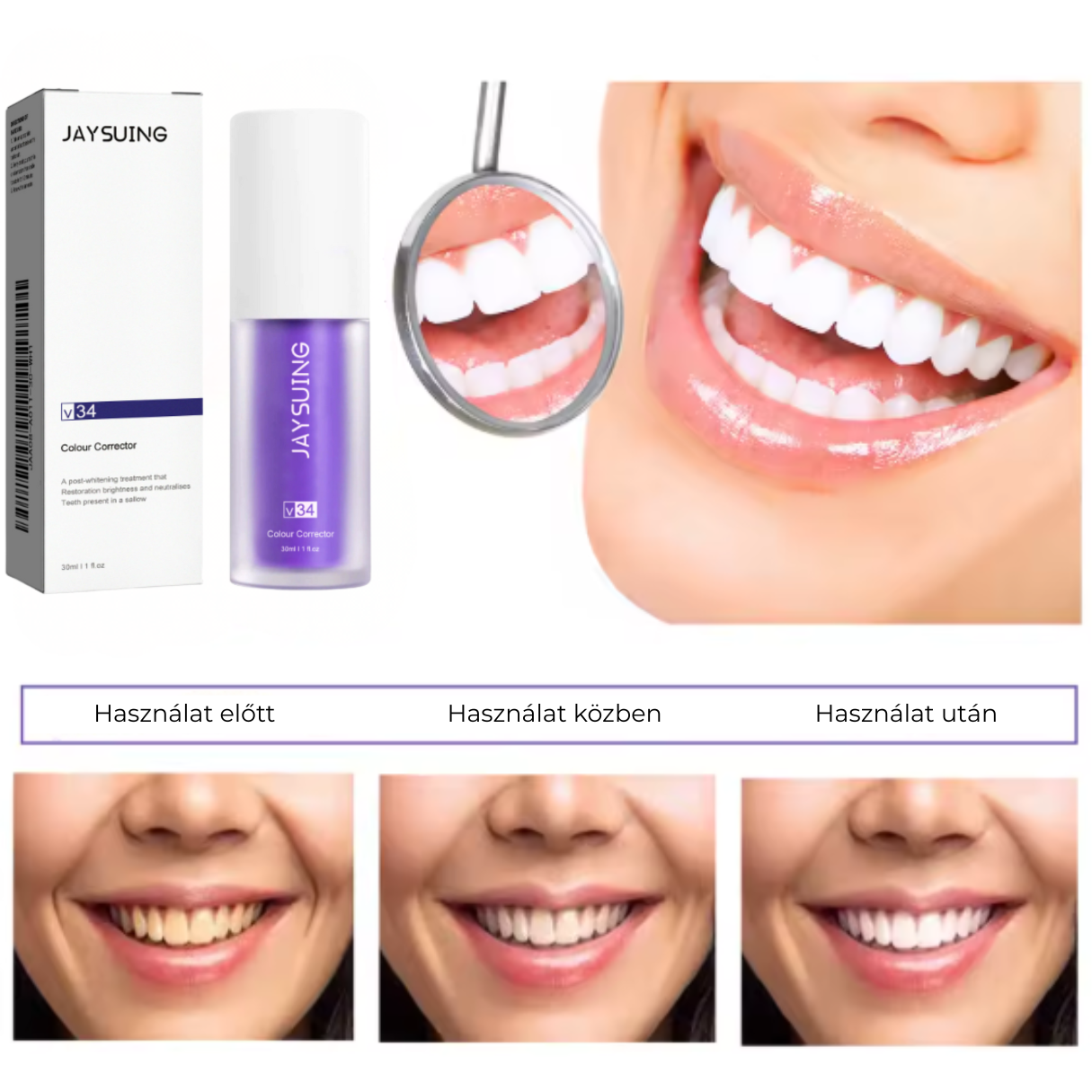 Jaysuing V34 lila fogfehérítő fogkrém